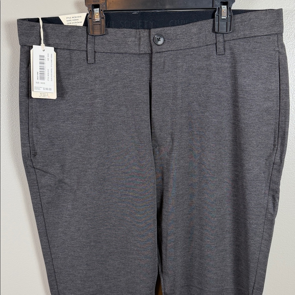Civil Society Men’s Dressy Chino Kieran Pants in Dark Charcoal | New with tags